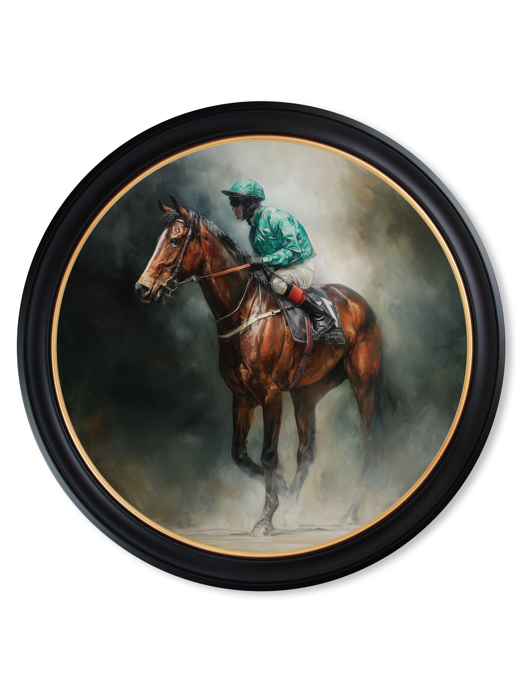 The Irish Racehorses - Oxford Round Frame