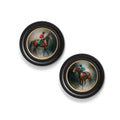 The Irish Racehorses - Oxford Round Frame