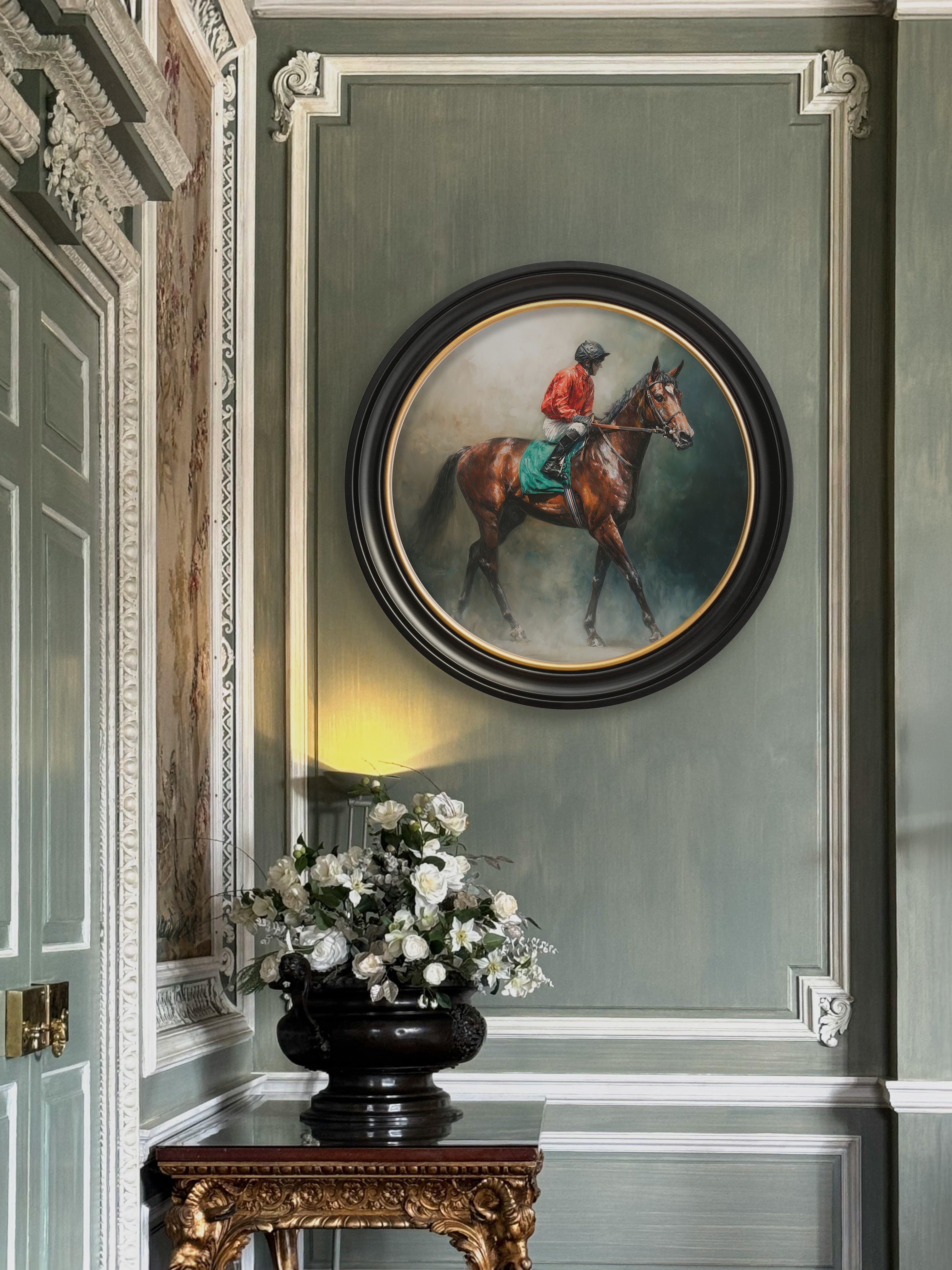 The Irish Racehorses - Oxford Round Frame