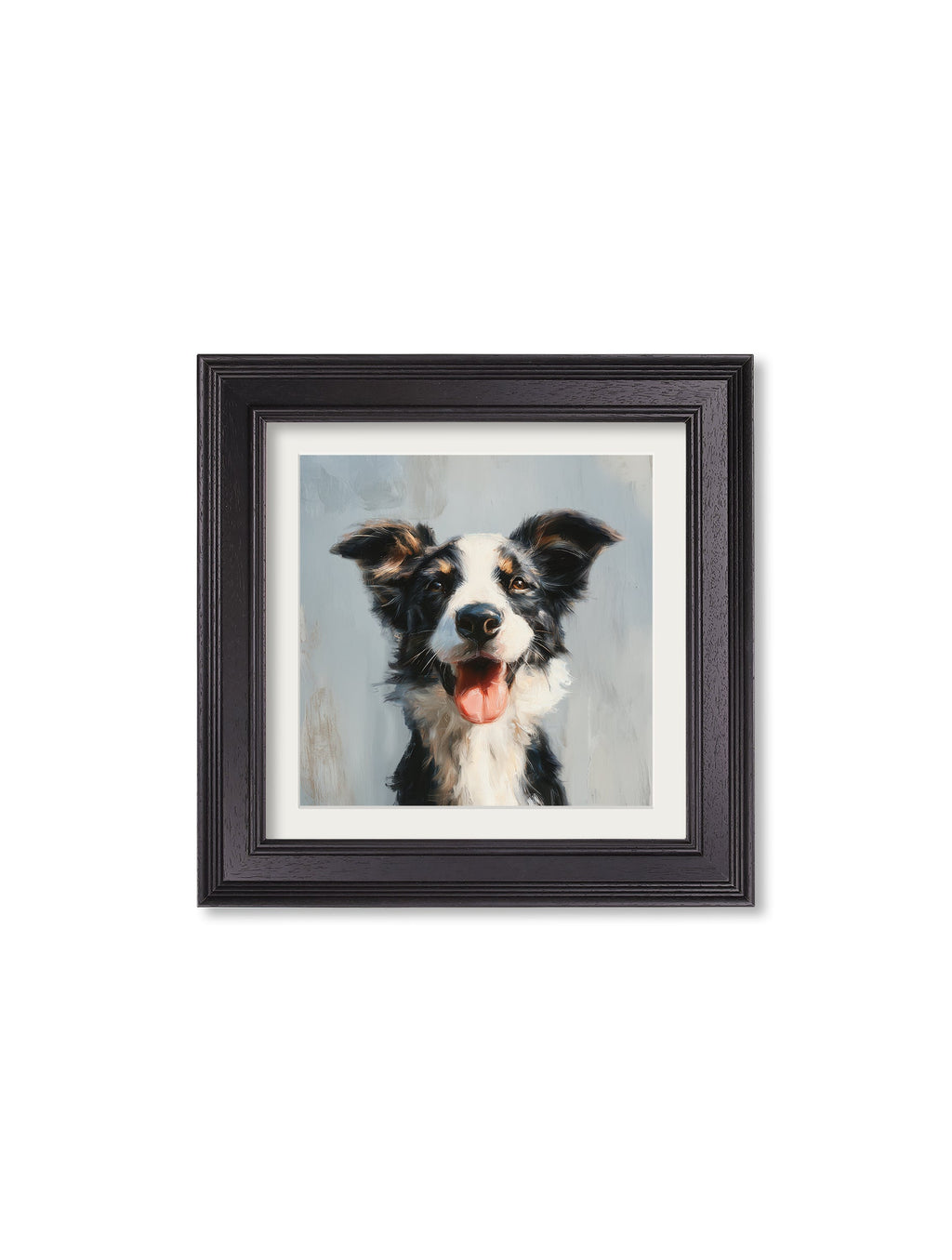 The Smiley Sheepdog - Black Hurstwood Square Frame