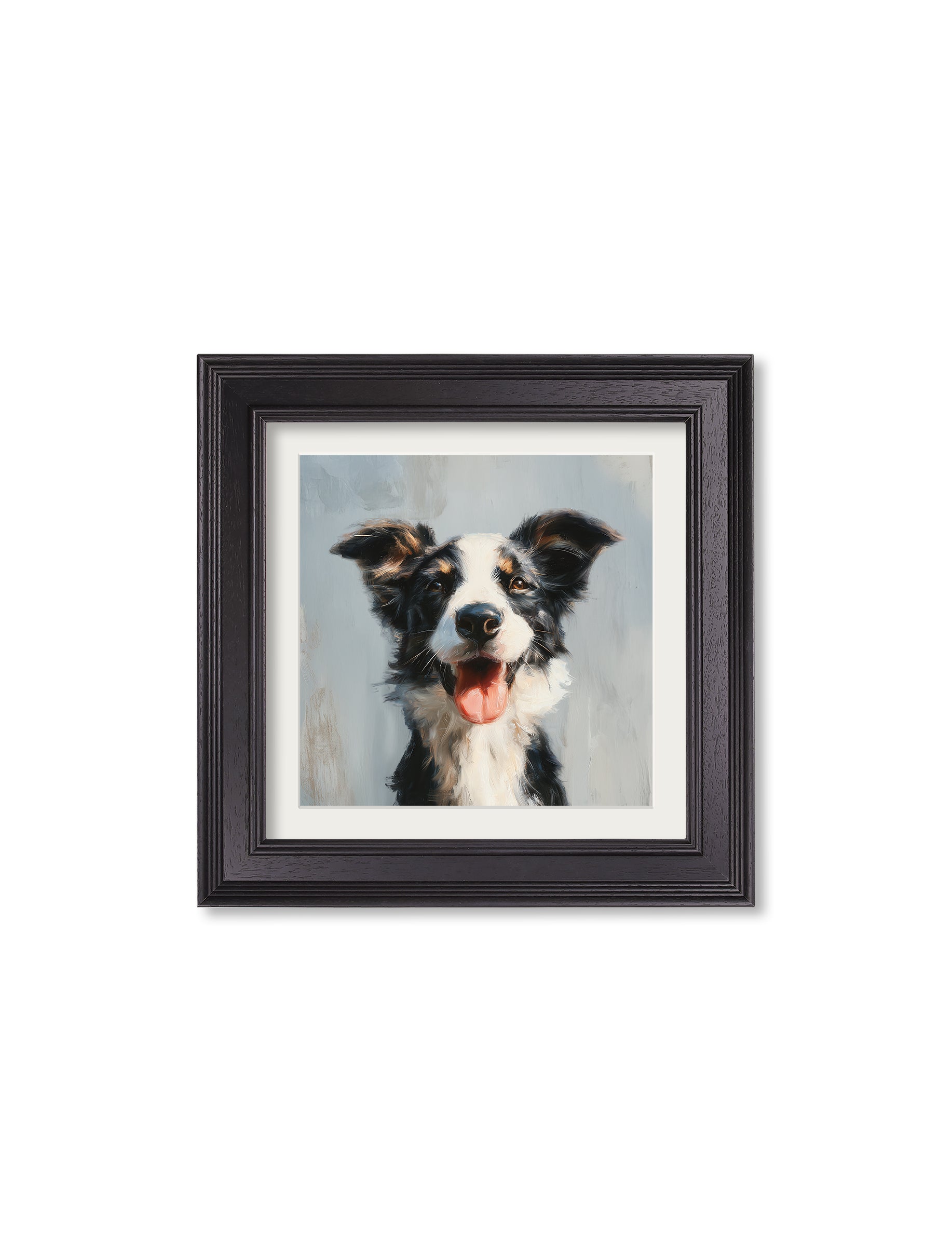 The Smiley Sheepdog - Black Hurstwood Square Frame