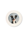 The Smiley Sheepdog - Oxford Strong White Round Frame