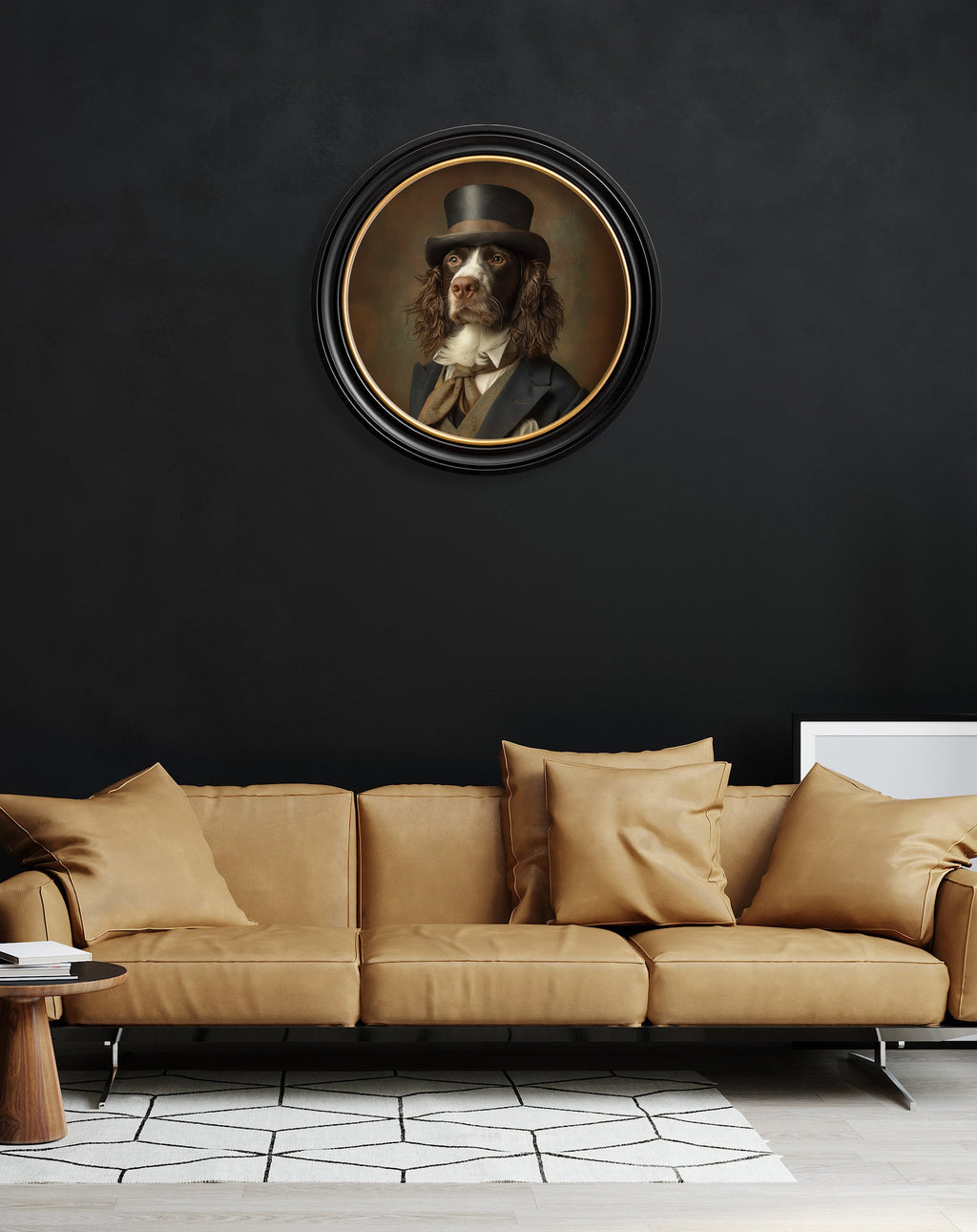 Duke Springly - Gentleman Springer Spaniel Oxford Round Frame