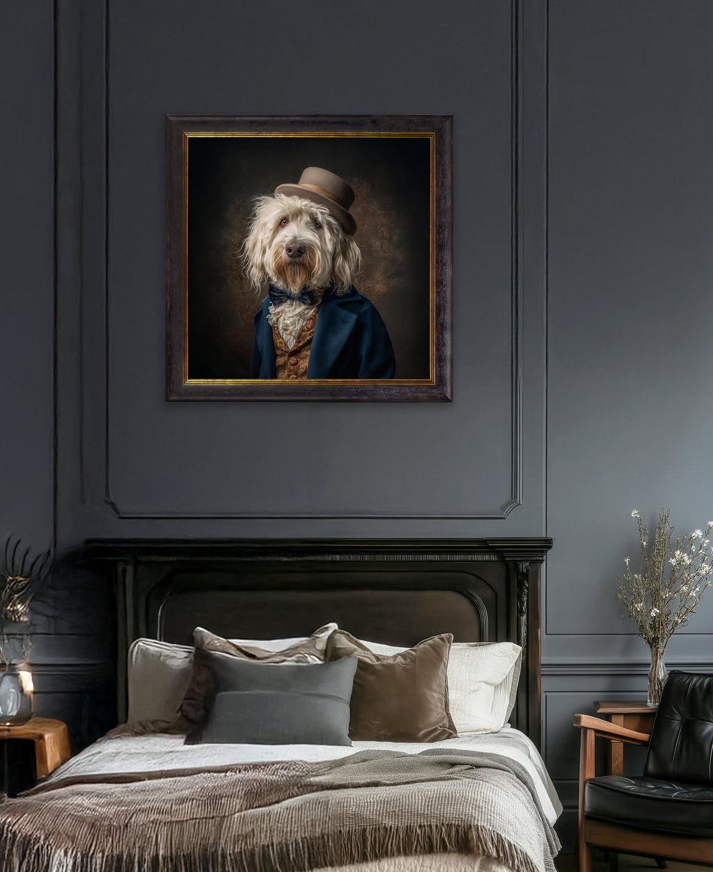 Sir Wooliam - Gentleman Old English Sheepdog Oxford Square Frame