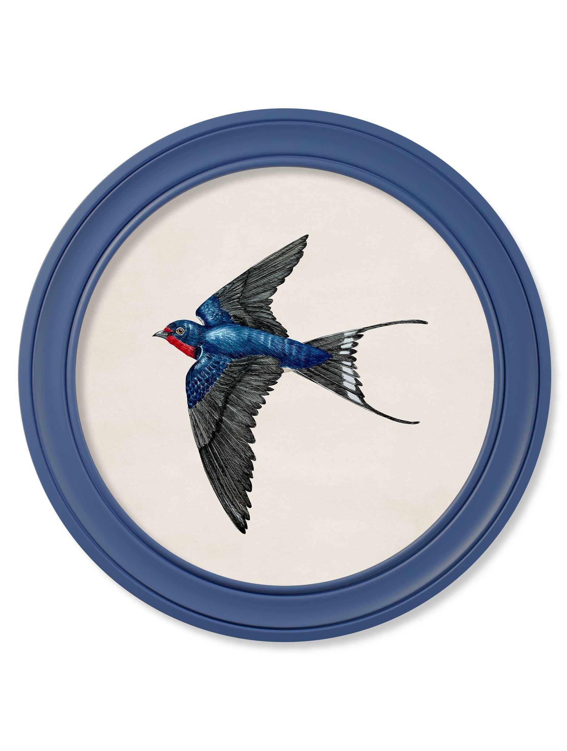 c.1875 Swallows in Round Frames Blue