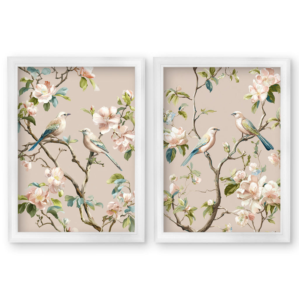 Blossom Songbirds - White Hurstwood Frame