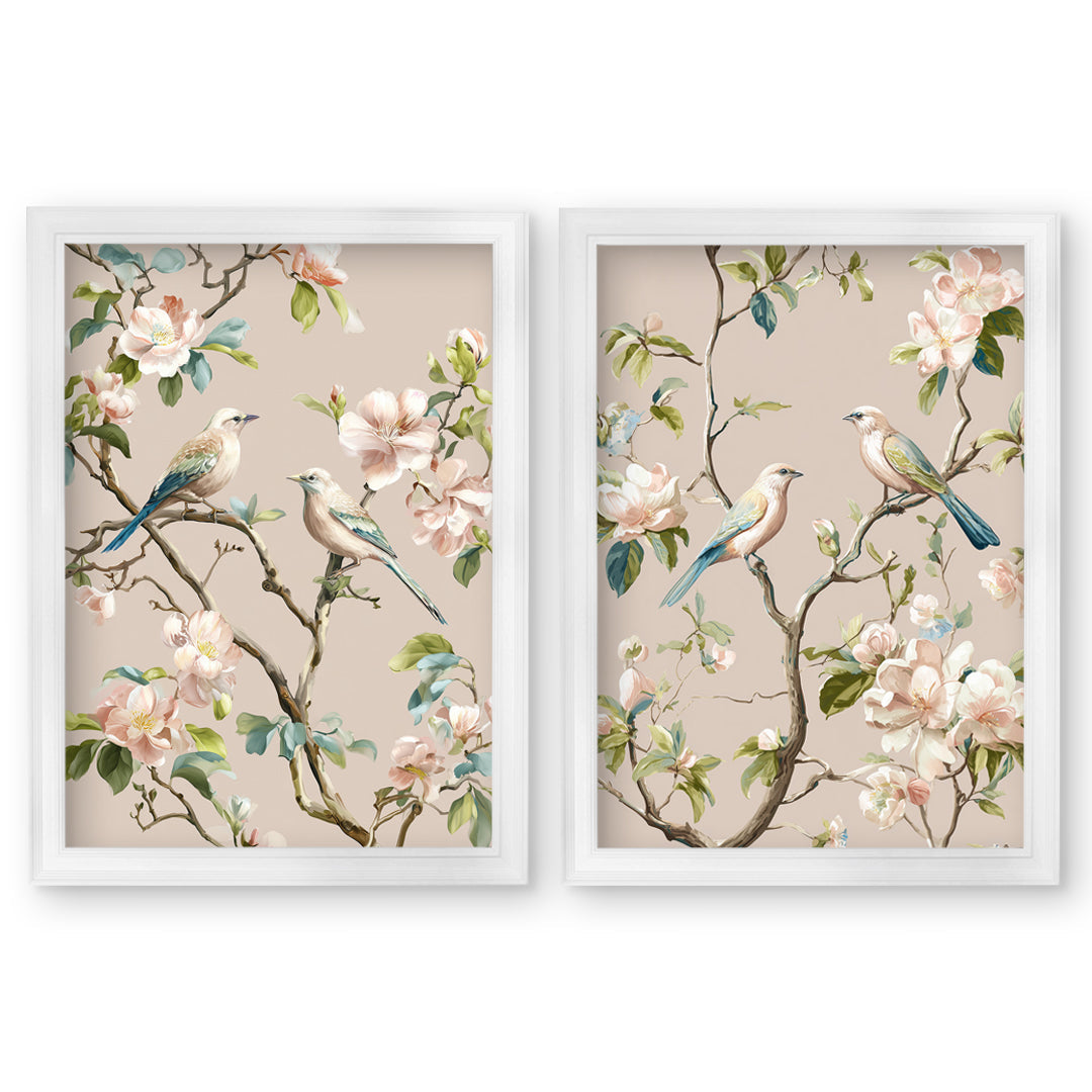 Blossom Songbirds - White Hurstwood Frame
