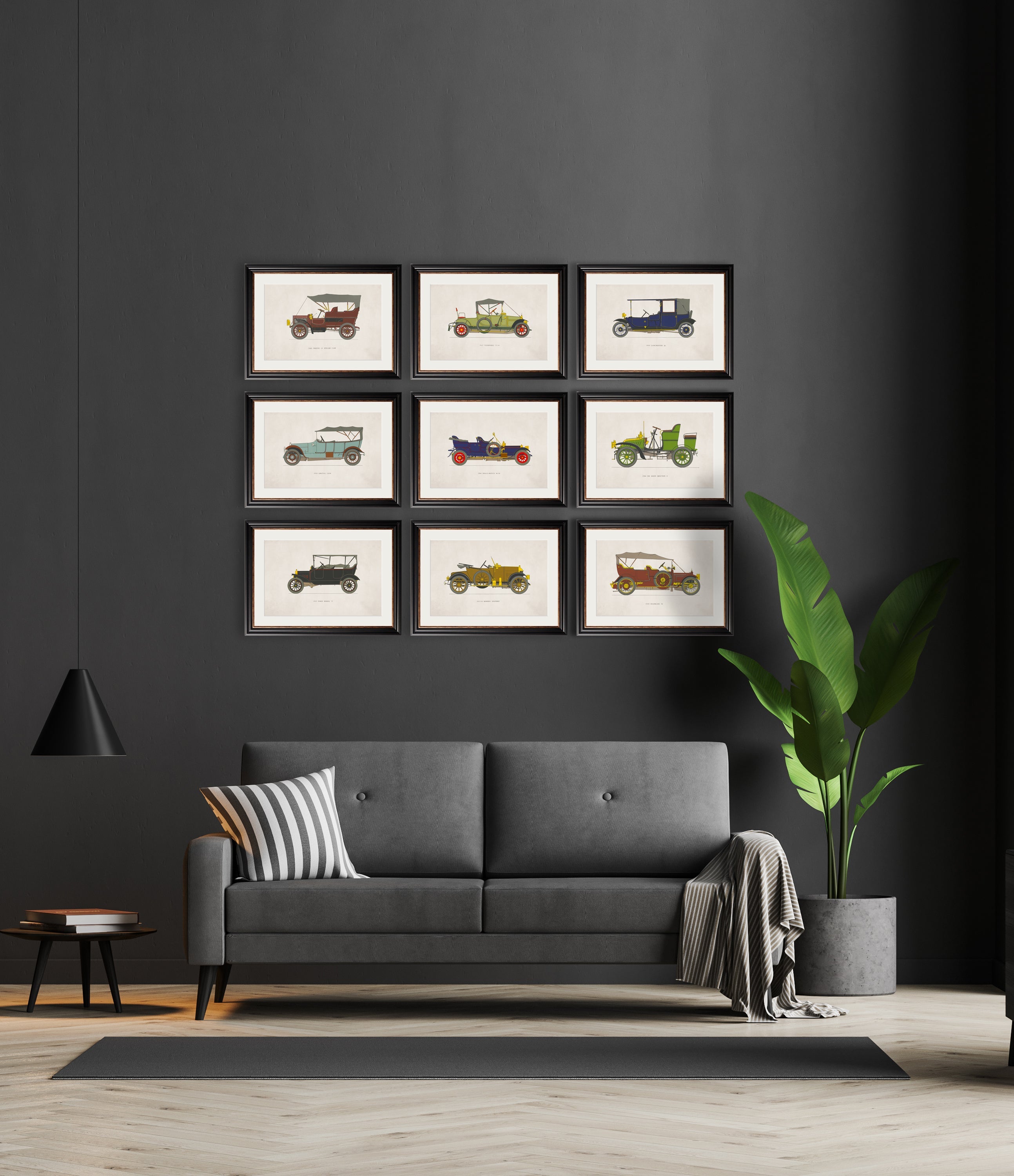 1915 Ford Model T Vintage Car Print | York Slim Framed Wall Art