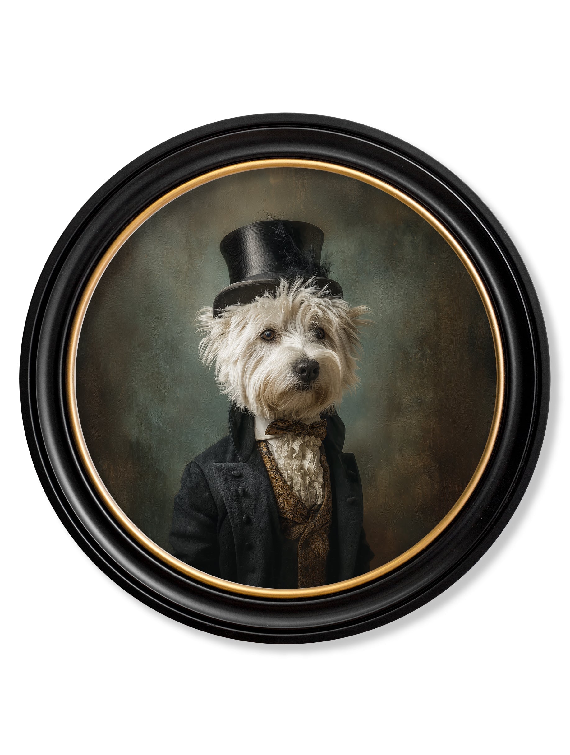 Lord Westly Whitetail - Gentleman Westie Oxford Round Frame