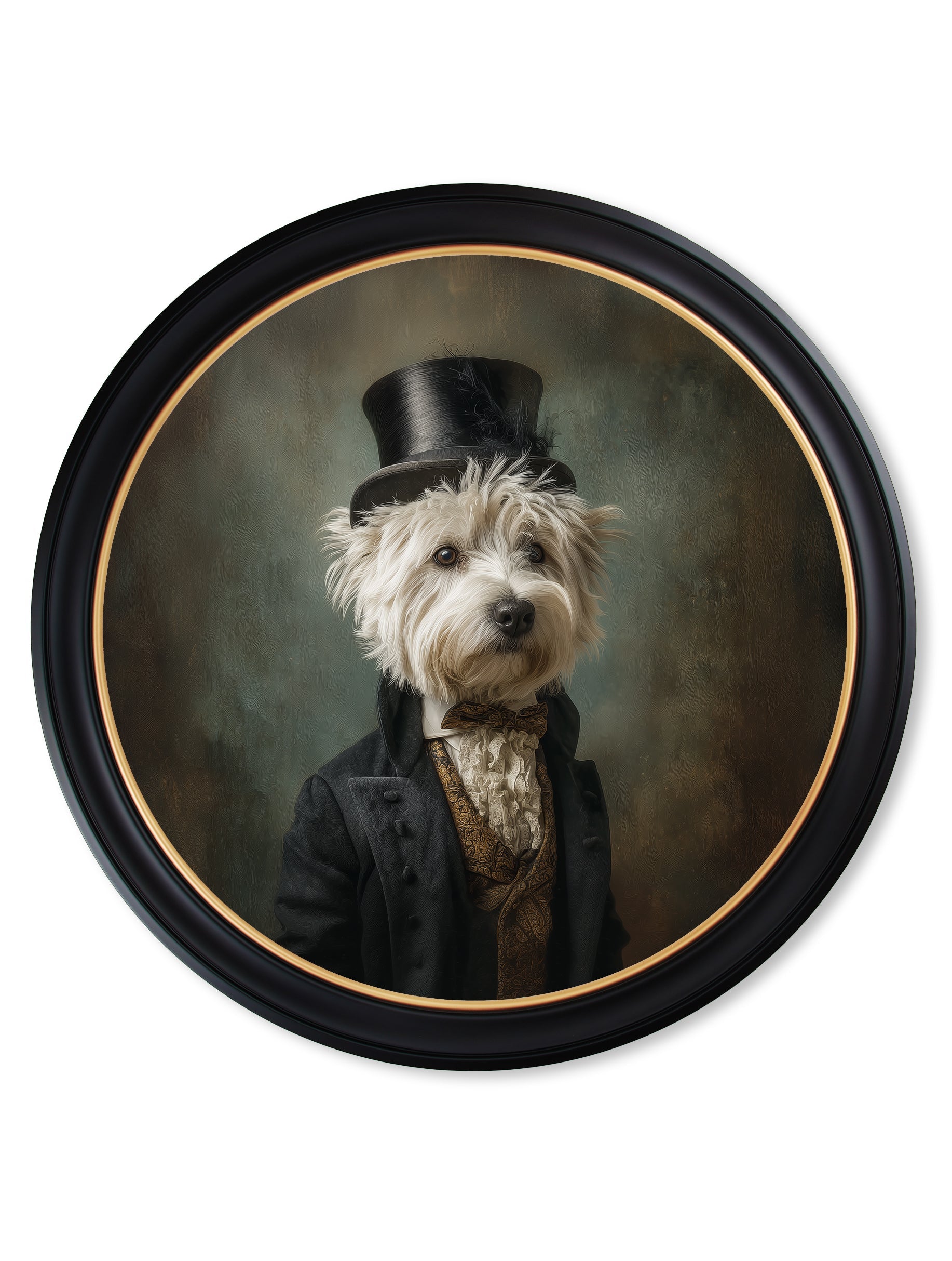 Lord Westly Whitetail - Gentleman Westie Oxford Round Frame