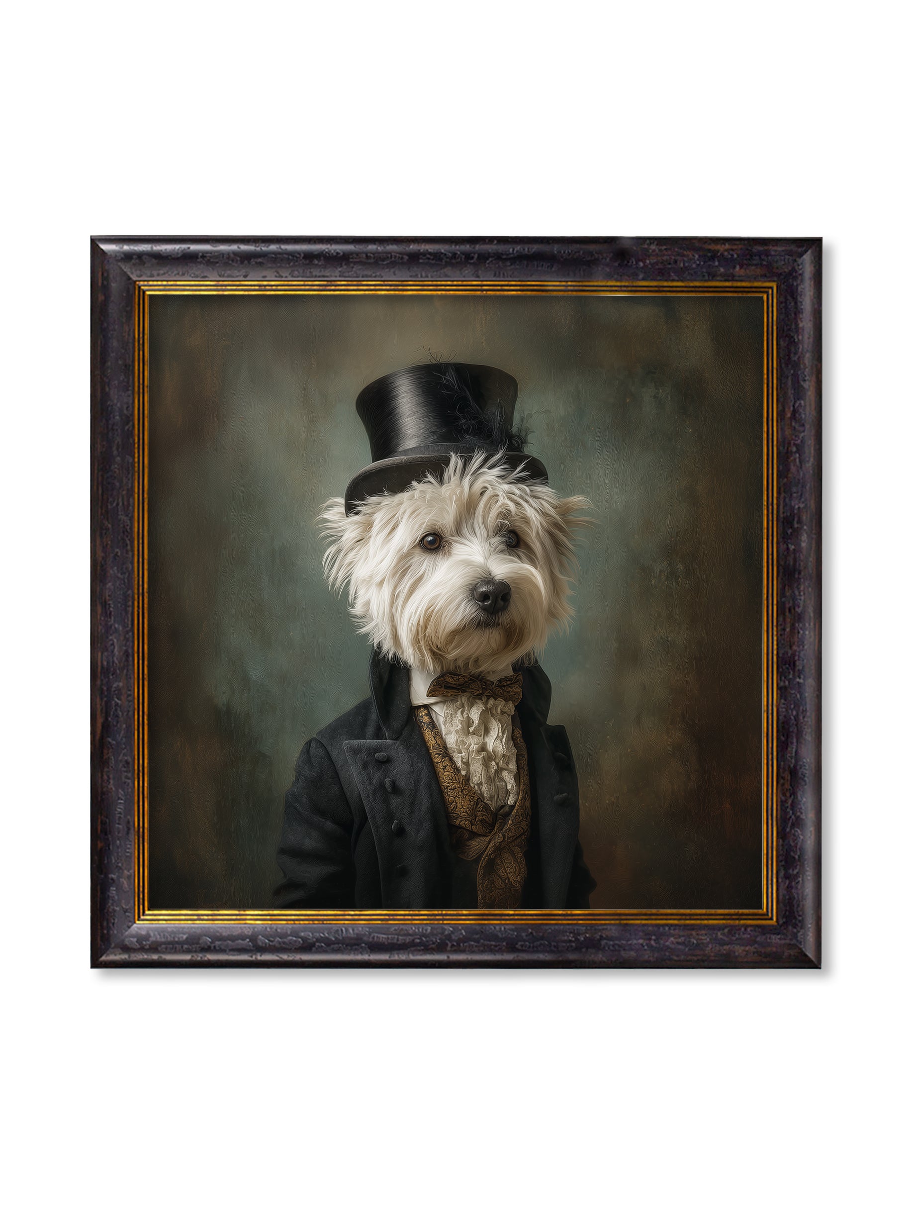 Lord Westly Whitetail - Gentleman Westie Oxford Square Frame