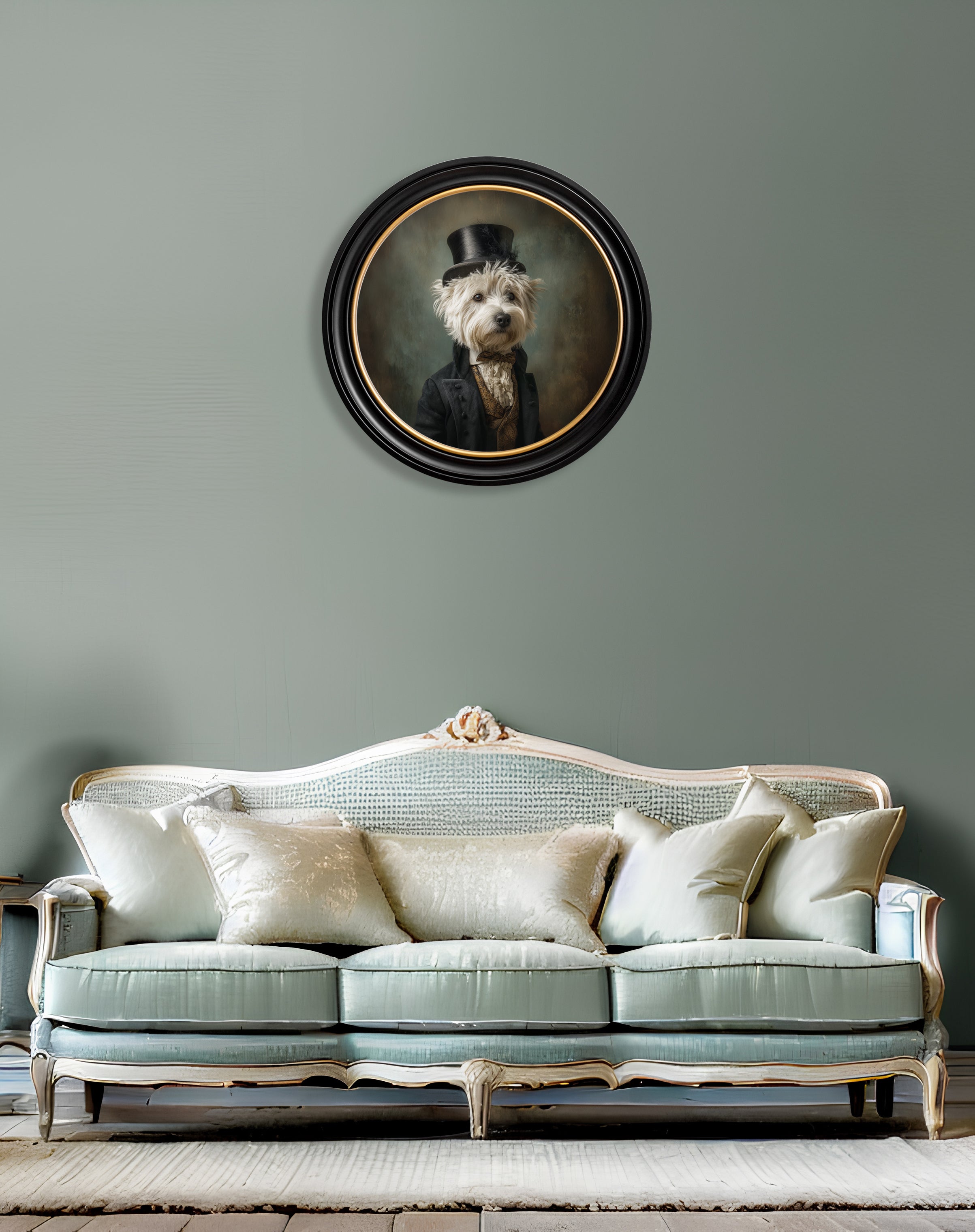 Lord Westly Whitetail - Gentleman Westie Oxford Round Frame