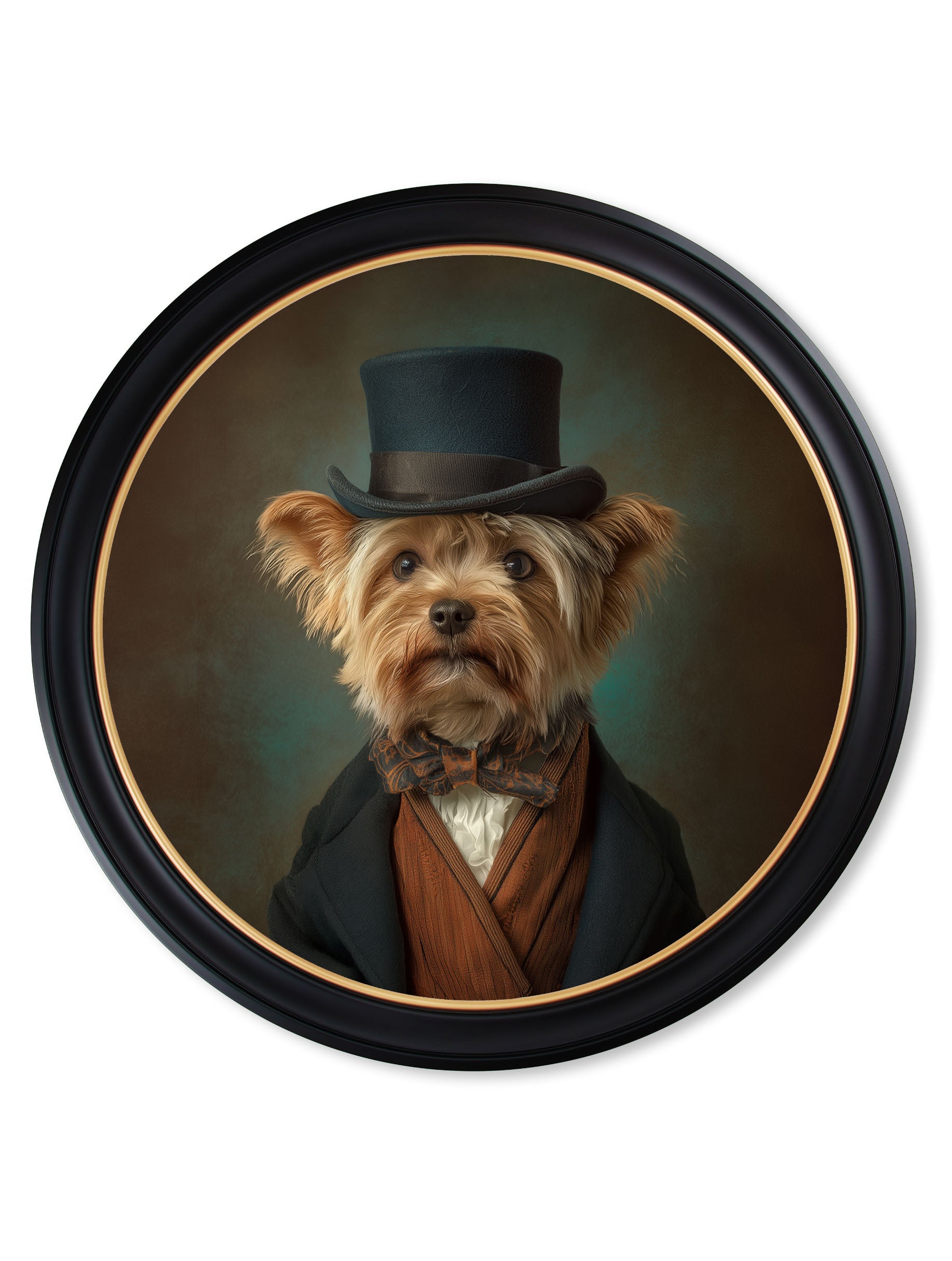 Lord Barkley of York - Gentleman Yorkshire Terrier Oxford Round Frame