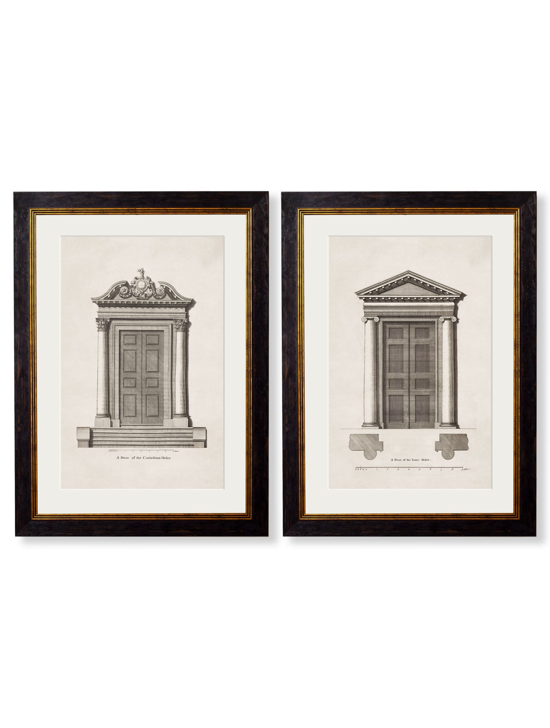 c.1756 Architectural Studies of Doors | Vintage Architecture Framed Print