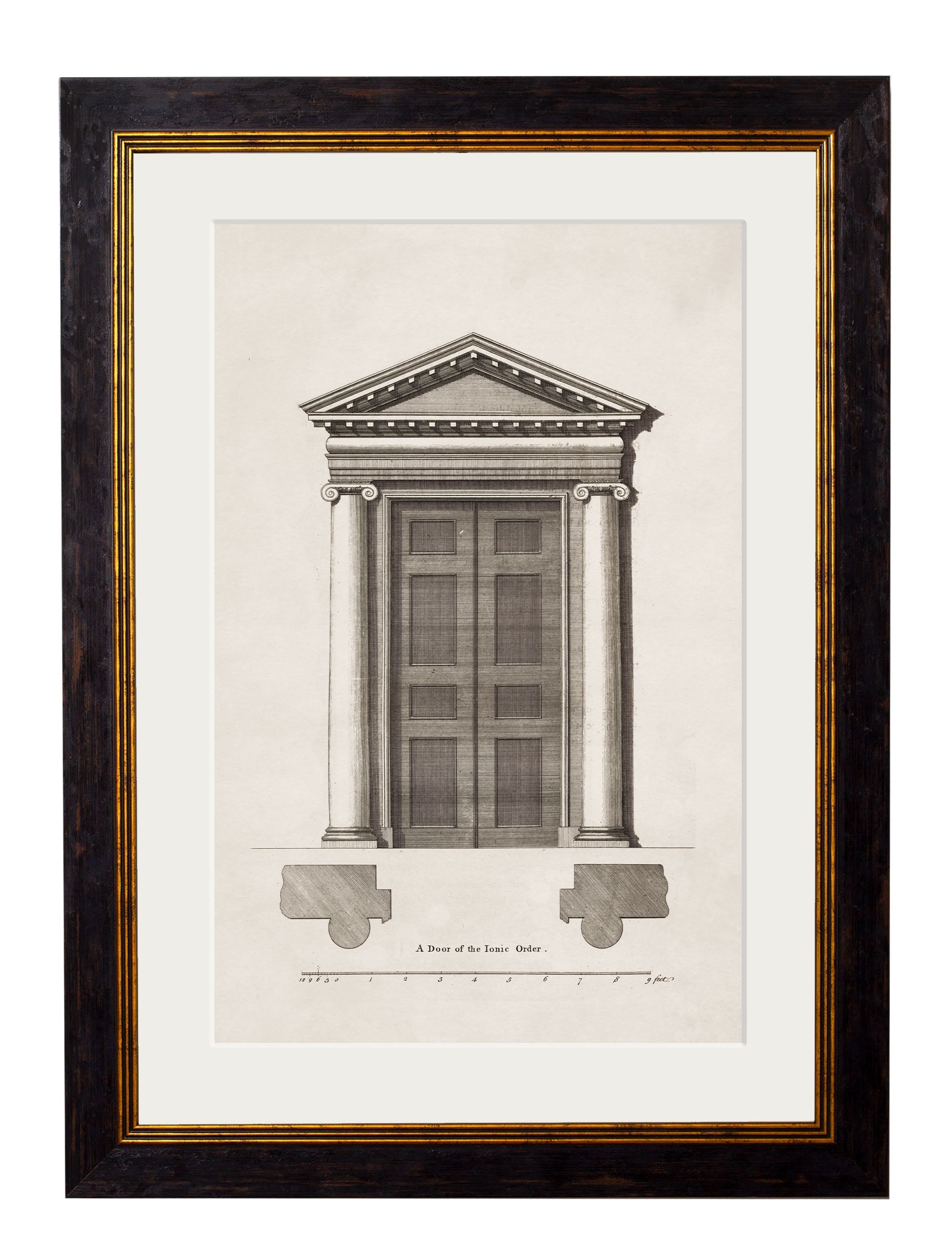 c.1756 Architectural Studies of Doors | Vintage Architecture Framed Print