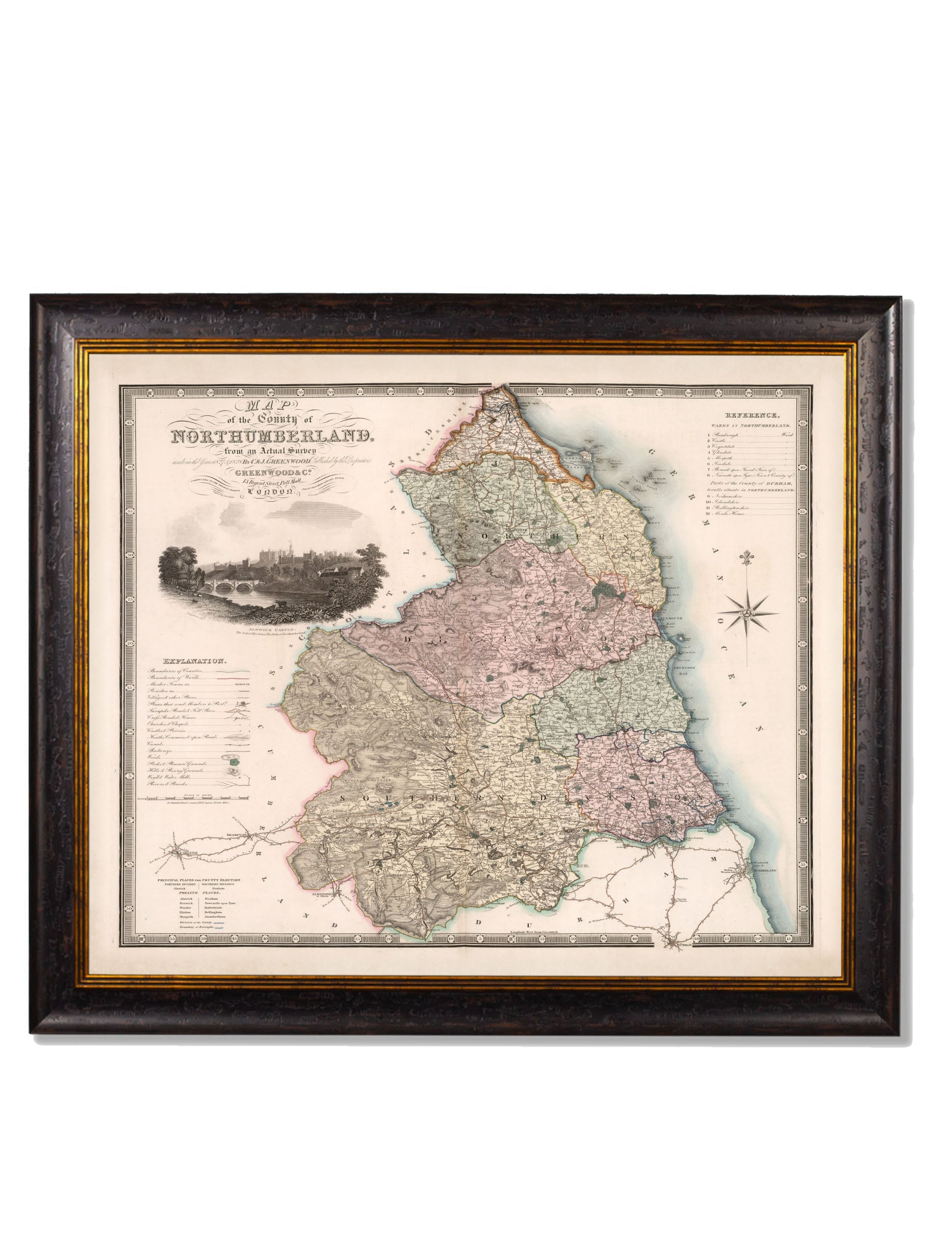 c.1830 County Maps of England | Restored Victorian Map Framed Print