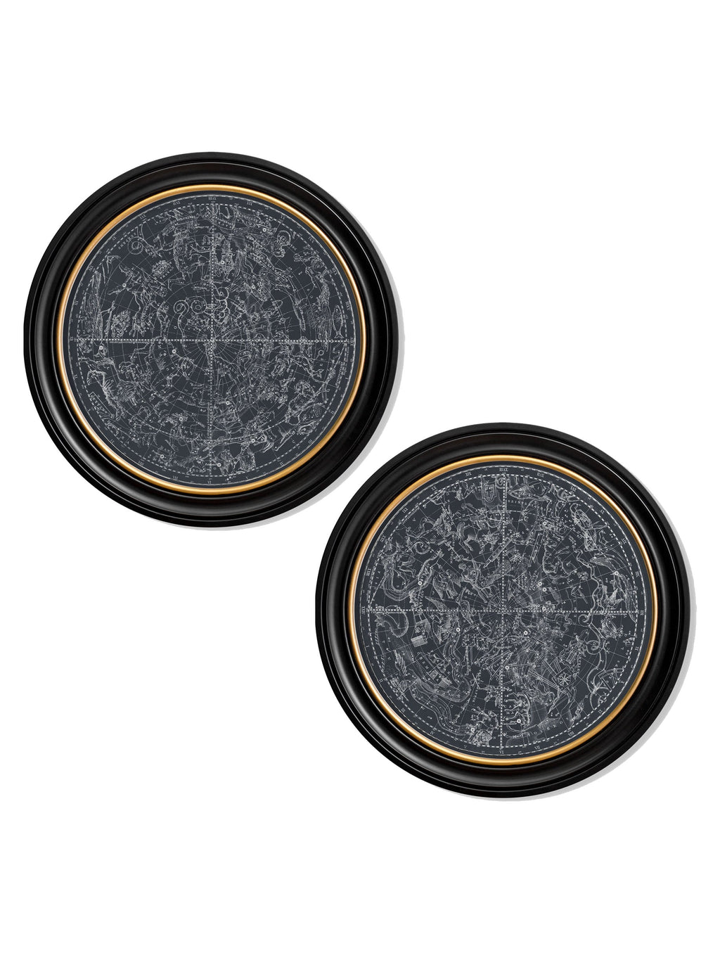 c.1800 Map of Constellations - Round Frame