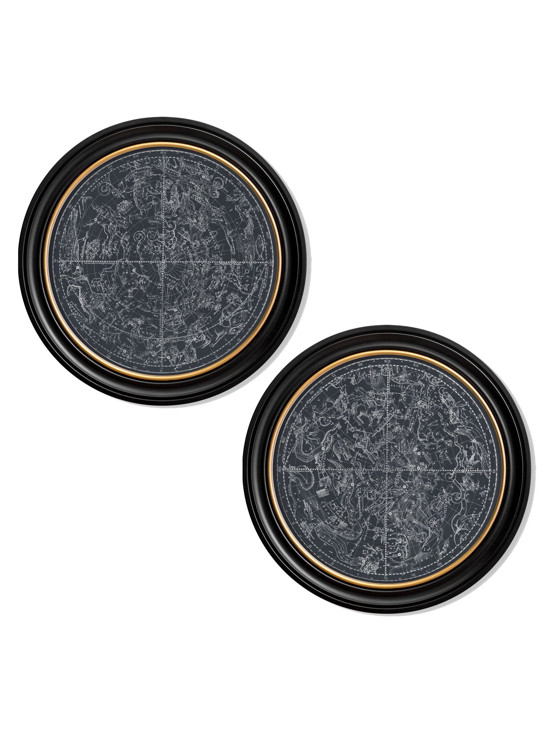 c.1800 Map of Constellations - Round Frame