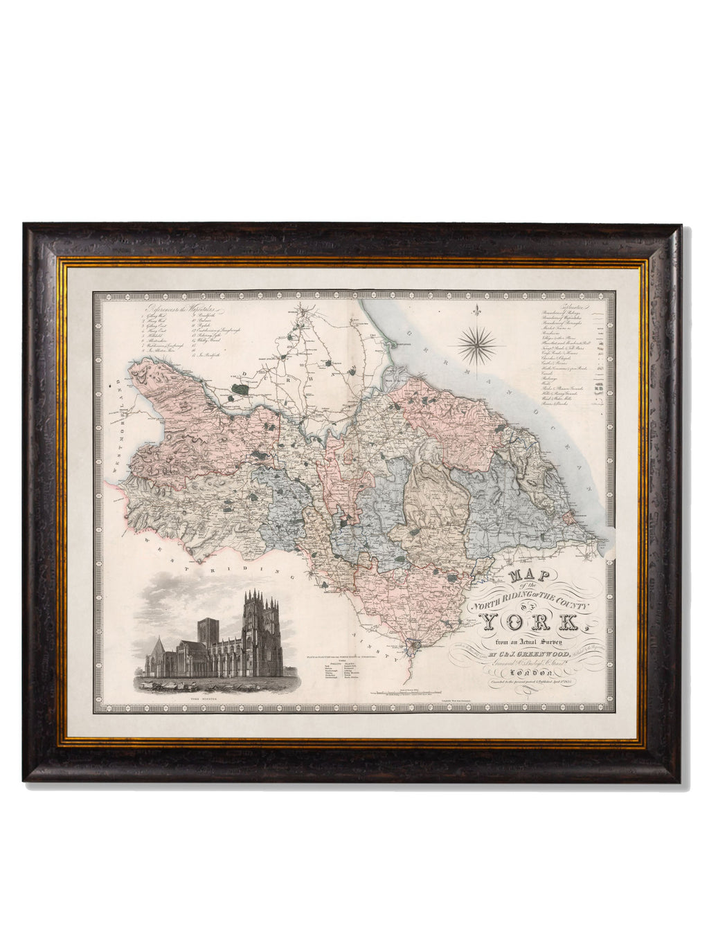 c.1830 County Maps of England | Restored Victorian Map Framed Print